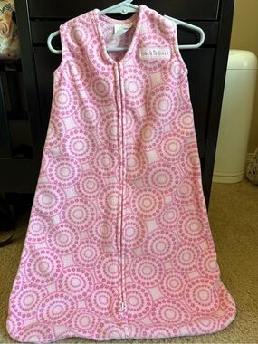 Halo Pink and White Circle-Print Fleece Sleep Sack